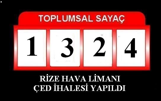 Rize Hava Limanı Sayacı 1324 Oldu.