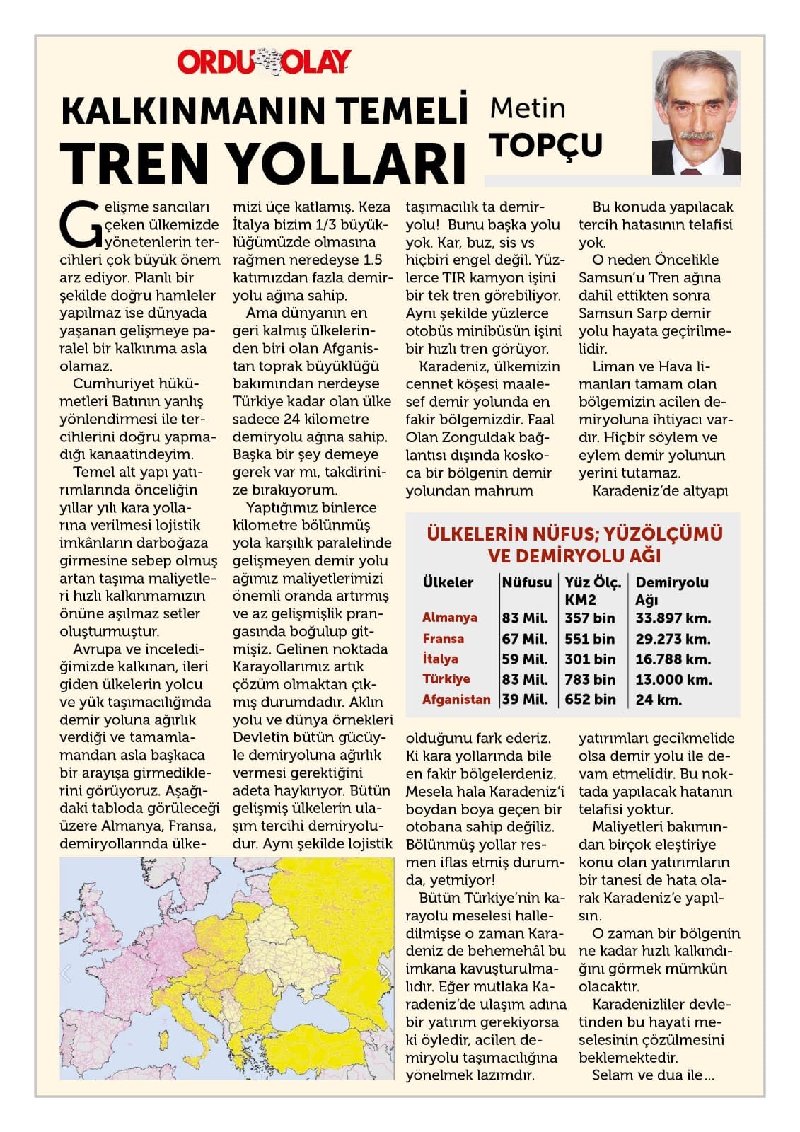 ORDU OLAY GAZETESİNE TEŞEKKÜR